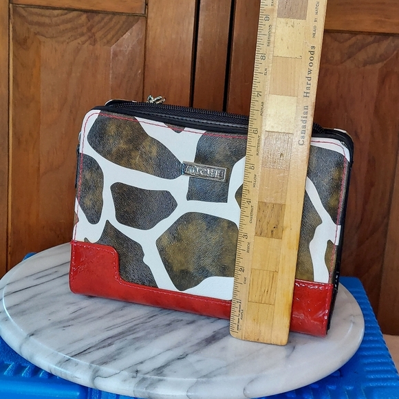 Miche Giraffe Print Clutch with Red Accents - Picture 3 of 11